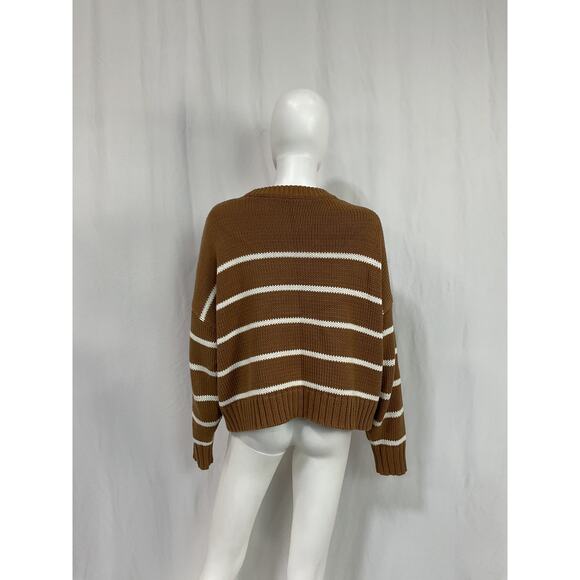 Jenni Kayne Brown and Cream Striped Sweater - Picture 3 of 5